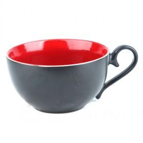 High Quality Elegant Black Out Red In Glaze Bowl Shape Ceramic Cup/ Coffe Cup/ Coffee Mugs