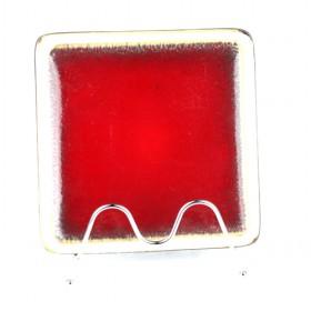 2013 New Red Ceramic Plate, 22cm Elegant Designed Serving Plate, Square Plate