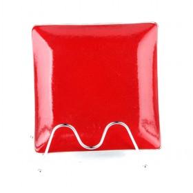 20cm High Quality Ceramic Plate, Red Square Dish Plate, Serving Plates