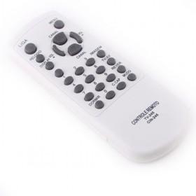 Simple And Typical White Universal Remote Controls For DVD With Black Buttons