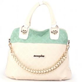 High Quality Handbag, Beige Green Tote Bag, 2013 Hot Sale PU Shoulder Bag