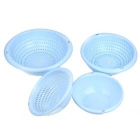 High Quality Round Basin Shape Plastic Double Layer Mesh Basket For Fruit And Vegetables