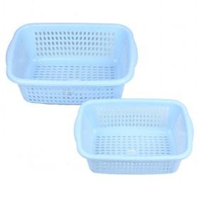 High Quality Blue Plastic Rectangle Mesh Basket 2 pieces in 1 set