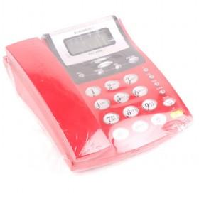 Shinny Red Plastic Telephone, Phone For Home And Office, Corded Telephone