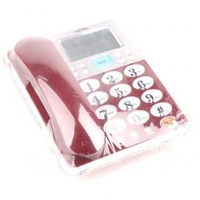 Dark Red Plastic Telephone, Phone For Home And Office, Corded Telephone