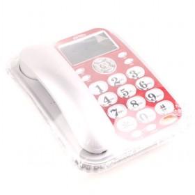 Red White Plastic Telephone, Phone For Home And Office, Corded Telephone