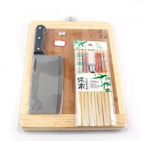 Hot Sale Square Bamboo Eco-friendly Cutting Board/Chopping Block With Knife