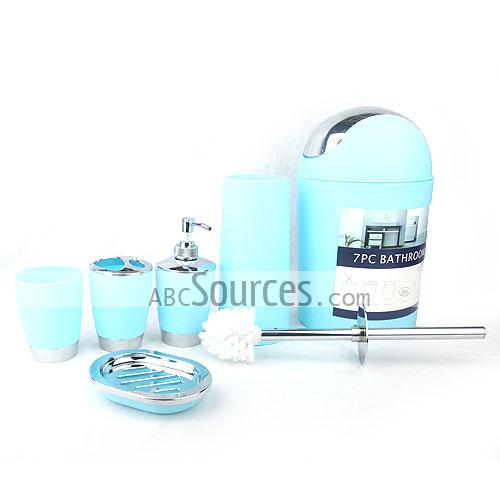 wholesale 6 Piece Light Peacock Blue Bathroom Accessory ...