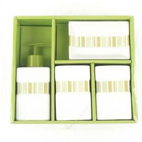 4 Piece in 1 Plastic White Green Container For Lotions
