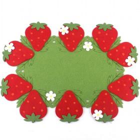 Red And Green Pastoral Stylish Strawberry Square Coaster