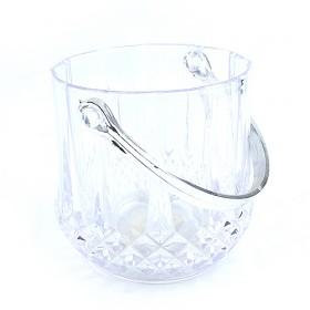 Plastic Ice Bucket With Silver Stainless Steel Handle