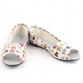 Kids PU Open Toe Flats