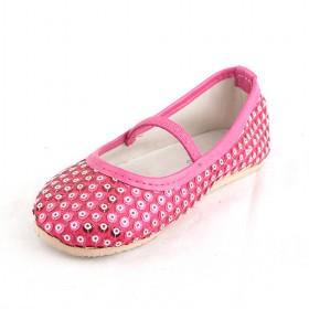 Kids Plum Sequins Ballet Flats