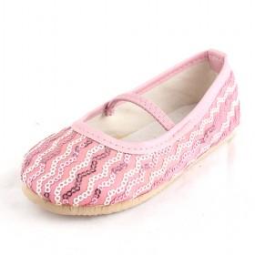 Kids Pink Sequins Ballet Flats