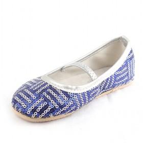 Kids Blue Sequins Ballet Flats