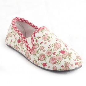 Kids Floral Plaid Edge Flats