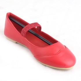 Kids Plum PU Flats Big