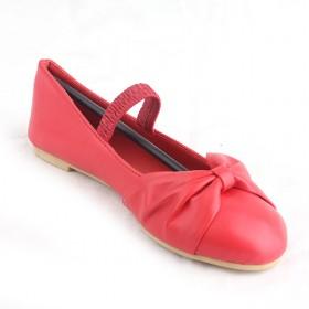 Kids Plum Bow PU Flats