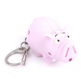 Pig LED Flashlight Keychain Sound