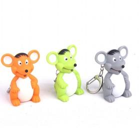 Mouse LED Flashlight Keychain Sound