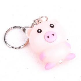 Pig LED Flashlight Keychain Sound