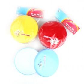 Portable Eco-friendly Plastic Red and Yellow Round Insulated Lunch Box Set