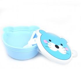 Hotsale Portable Blue Bear Design Plastic Insulsted Lunch Boxes