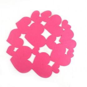 Beautiful Rosered Simple And Cute Hearts Round Placemats