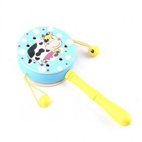 Cow Cartoon Prints Shake Music Instrument Toy/ Rattle Drum