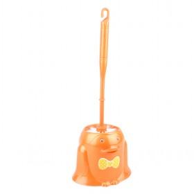 Orange Plastic Animal Design Bow Toilet Brush Set