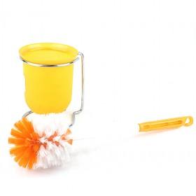 Novelty Design Yellow Mental Base Toilet Brush And Holder Set