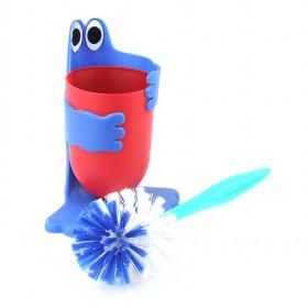 House Cleaning Supplies Blue Frog Toilet Brush And Holder Set