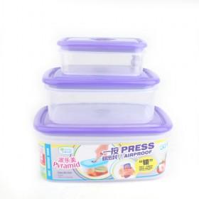 3 Pieces In 1 Purple Vacuum Food Container