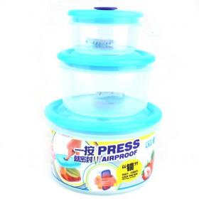 3 Piece In 1 Light Blue Plastic Vacuum Food Canister Set