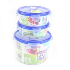 3 Piece In 1 Blue Cylinder Vacuum Food Canister Set For Homeuse