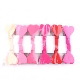 Wood Mini Colored Heart Clothespins