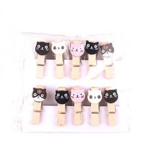 Wood Mini Cat Clothespins