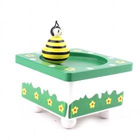 Wood Dacing Bee Music Box