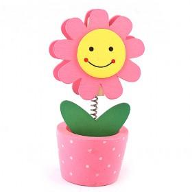Good Quality Yellow And Pink Simling Flower Wooden Tableset Photo Holder