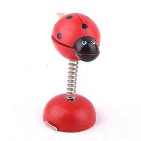 Mini And Cute Wooden Red Ladybug Design Tableset Photo Holder