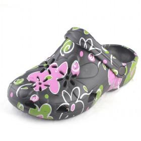 Unisex Black Flower Garden Shoes