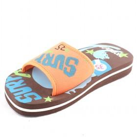 Kid Brown Orange Slippers
