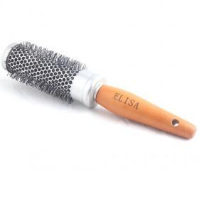 Good Quality L Size Wooden Handle Silver Head Roll Hair Brush