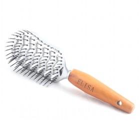 Good Quality L Size Wooden Handle Silver Head Vent Massage Comb