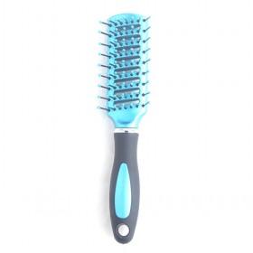 High Quality S Size Blue And Black Non-slip Plastic Handle Roll Comb