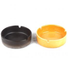 Plain Black And Yellow Ceramic Ashtray Promotion