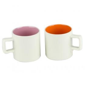 Small Size Orange And Purple Cute Lovely Ceramic Standard Cups
