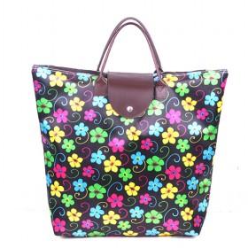 Good Quality Black Floral Pattern Shopping Bag Renewable And Foldable Travel Bags/ Shopping Tote Bags
