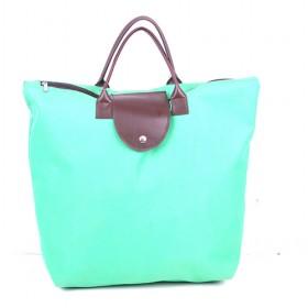 New Fashion Plain Bluish Green Renewable And Foldable Travel Bags/ Shopping Tote Bags