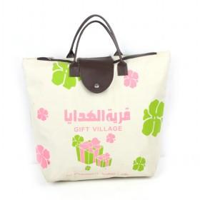 Pastoral Design Colorful Clover Print Shopping Bag Renewable Foldable Travel Bags/ Shopping Tote Bags